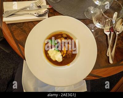 Bowl of beef goulash Stock Photo