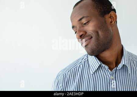 Nice afro american man against white background Stock Photo