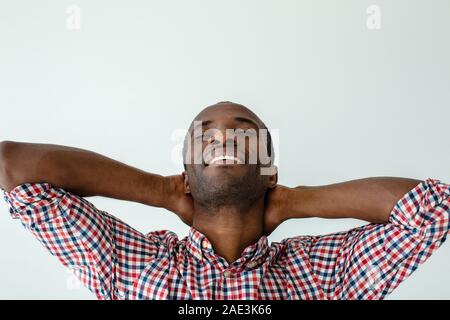 Close up of cheerful man feeling relaxed Stock Photo