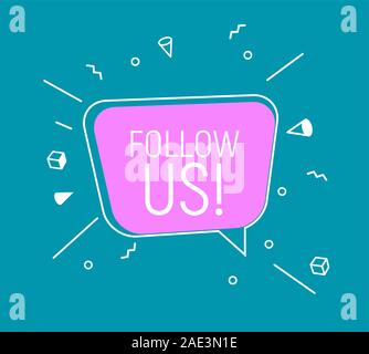 Speech Bubble Follow Us Concept.  Vector Illustration Stock Vector