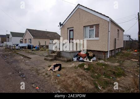 Jaywick, a rundown Essex seaside resort in Tendring near Clacton-on-Sea which has been singled out in an official report as  the most deprived area of England. Stock Photo