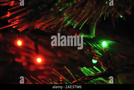 Backgrounds collection - Color photo of blurred Christmas lights at night Stock Photo