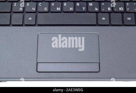 Electronic collection - Modern laptop keyboard with letters of the Russian and English isolated on a white background Stock Photo