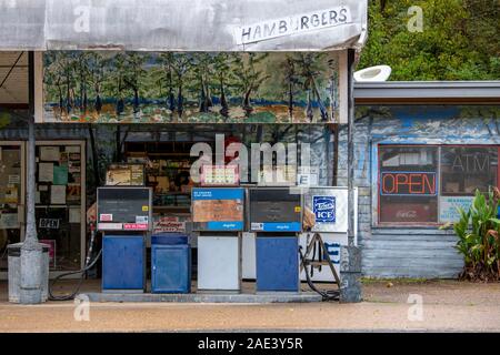 Old gas station, near Lafayette, Atchafalaya Basin, Louisiana, USA
