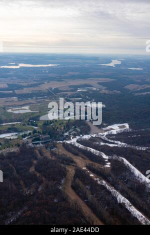 Aerial photograph of Devil's Head Golf Course and Ski Hill, Sauk County, Wisconsin, USA. Stock Photo