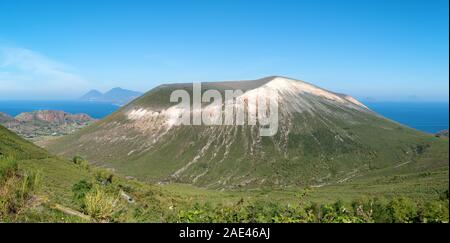 panoramic view of the vulcano volcano, aeolian islands, italy Stock Photo