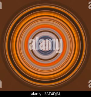 Colorful abstract bright circle , circular lines , radial striped texture in orange tones on brown background. Round pattern Stock Photo