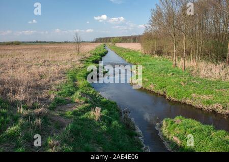 Small river Uherka in eastern Poland - view on a spring sunny day Stock Photo