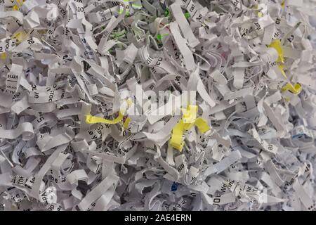 Still life of a pile of shredded paper Stock Photo