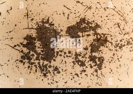 Beige Pink scratched Metal texture with rust areas. Industrial metal texture background. Stock Photo