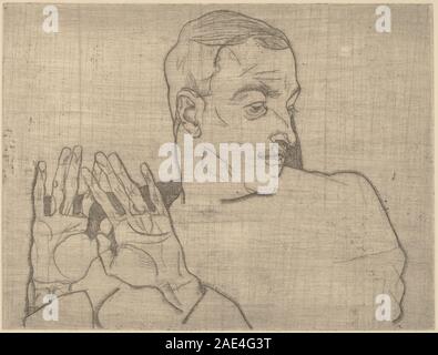 Portrait of Arthur Roessler; 1914date Egon Schiele, Portrait of Arthur Roessler, 1914 Stock Photo