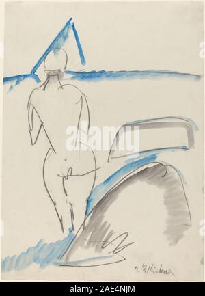 Bather on the Beach; 1912/1913 Ernst Ludwig Kirchner, Bather on the Beach, 1912-1913 Stock Photo