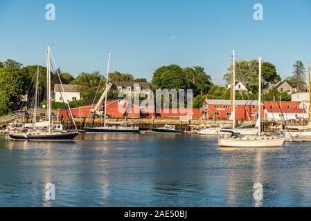 View of the Coastal town of Belfast in Maine Stock Photo