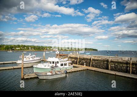 View of the Coastal town of Belfast in Maine Stock Photo