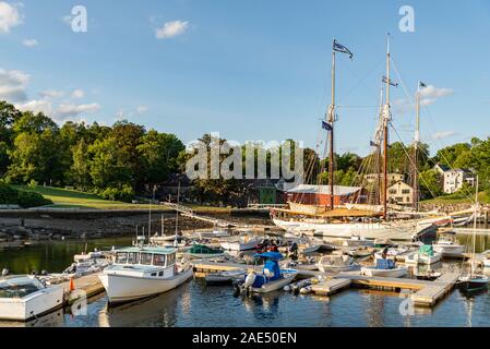 View of the Coastal town of Belfast in Maine Stock Photo