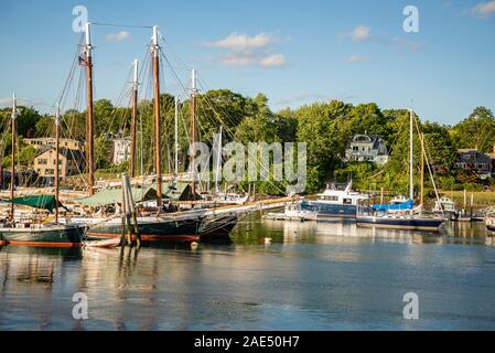 View of the Coastal town of Belfast in Maine Stock Photo