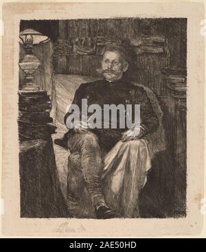 Franz Rose in His Study; 1893date Albert Welti, Franz Rose in His Study, 1893 Stock Photo