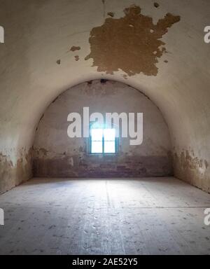 Vaulted room in Theresienstadt Malá pevnost small fortress Nazi concentration camp Terezin Czech Republic. Stock Photo