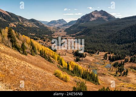 Fall Landscape in the Maroon Bells-Snowmass Wilderness Stock Photo