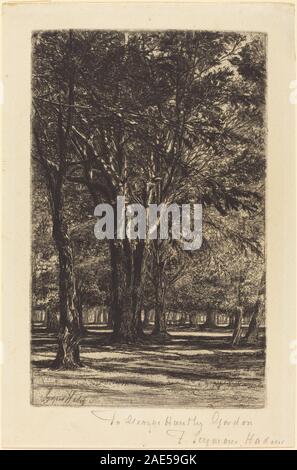 Kensington Gardens (The Larger Plate); 1860date Francis Seymour Haden, Kensington Gardens (The Larger Plate), 1860 Stock Photo