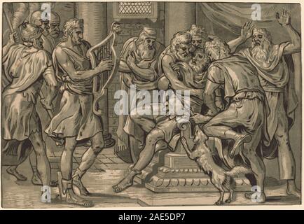 Painting 'David Playing the Harp before Saul' by Christoph Bockstorfer ...