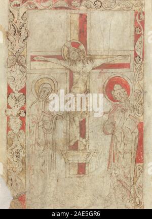 The Crucifixion [verso]; early 12th century French 12th Century, The Crucifixion (verso), early 12th century Stock Photo