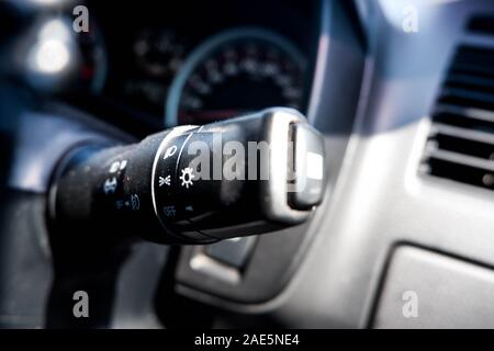 On-off car light switch Stock Photo
