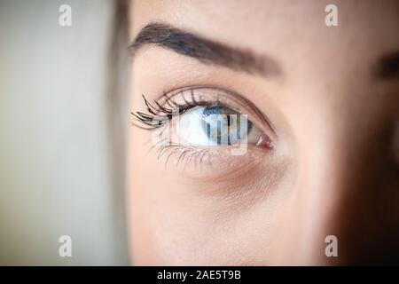 Macro photograph of a young woman's eye. Stock Photo