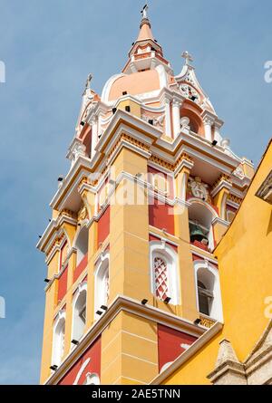 The Cartagena cathedral, officially the Metropolitan Cathedral Basilica of Saint Catherine of Alexandria in the old city in Cartagena, Colombia. Stock Photo