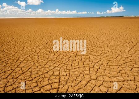 Parched earth in the Grambia region of the Guajira peninsula of northern Colombia. Stock Photo