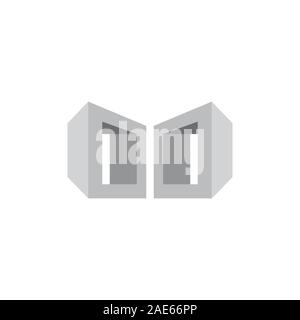 3d object interior furniture symbol logo vector Stock Vector