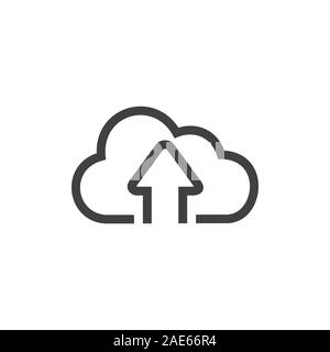 arrow up cloud geometric clean symbol vector Stock Vector