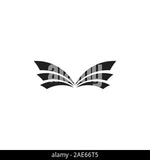 stripes geometric book wings logo vector Stock Vector