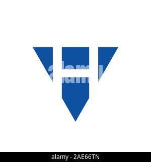 letter h triangle pencil education logo Stock Vector