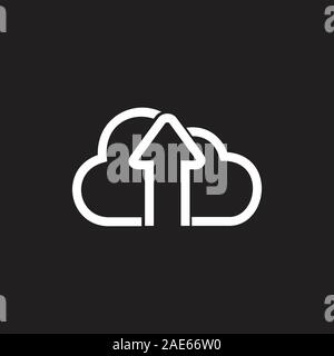 arrow up cloud geometric clean symbol vector Stock Vector