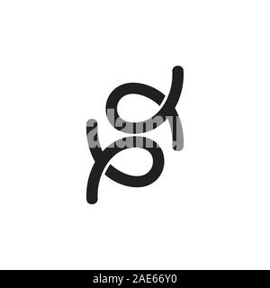 letters bd simple linear logo vector Stock Vector