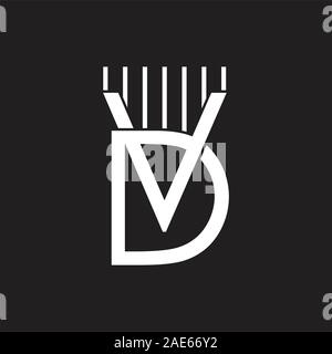 letters vd linked motion logo vector Stock Vector