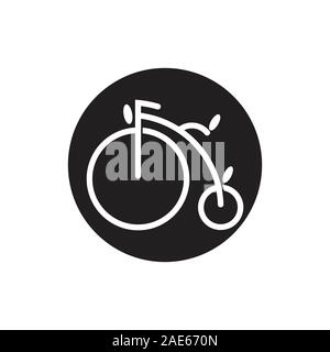old bike simple circle icon vector Stock Vector