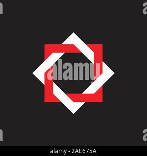 linked frame star swirl logo vector Stock Vector