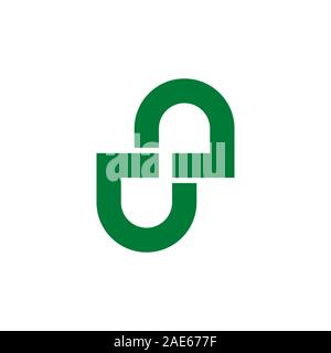 letter nu simple geometric line logo vector Stock Vector