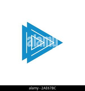 letter dd linked triangle logo vector Stock Vector