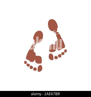 foot print in mud natural life symbol logo vector Stock Vector
