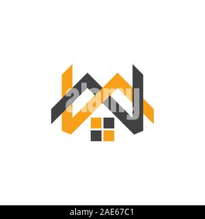 letter mw linked home shape logo vector Stock Vector Image & Art - Alamy