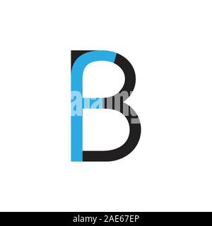 letter fb simple linked geometric logo vector Stock Vector