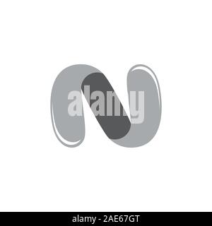 letter n motion 3d flat logo vector Stock Vector