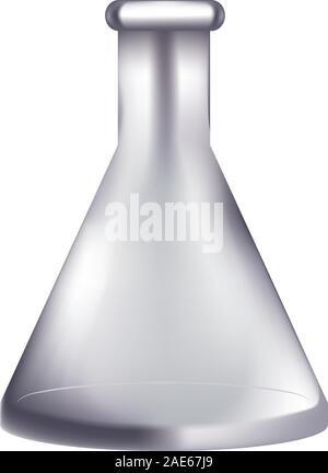 Glass empty bottle, laboratory flask design illustration. Stock Vector