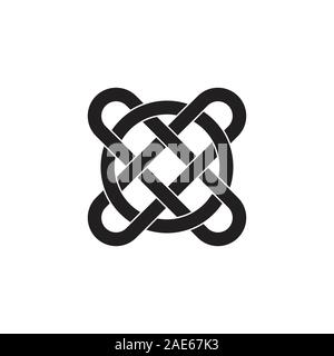 letter x o lines art overlapping flat logo vector Stock Vector