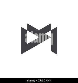 letter dm simple geometric line logo vector Stock Vector