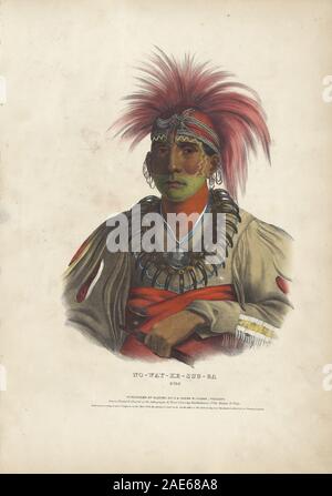 No-Way-Ke-Sug-Ga, Otoe; 1842date Alfred Hoffy, after Charles Bird King, No-Way-Ke-Sug-Ga, Otoe, 1842 Stock Photo