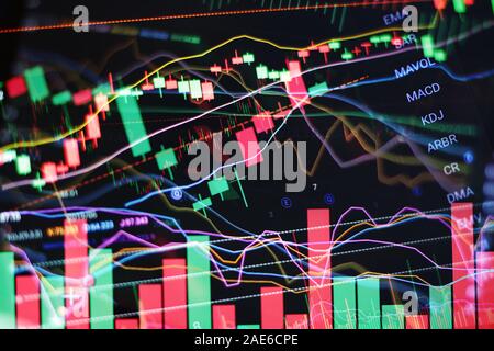 Complex Deep Stock Charts Technical Analysis Concept Stock Photo